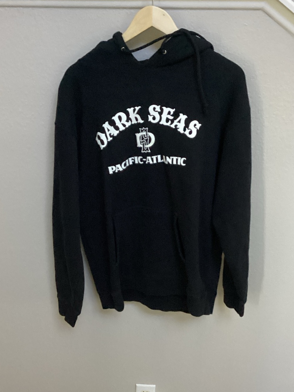 Dark Seas Black Logo Hoodie - Pacific-Atlantic Graphic Pullover